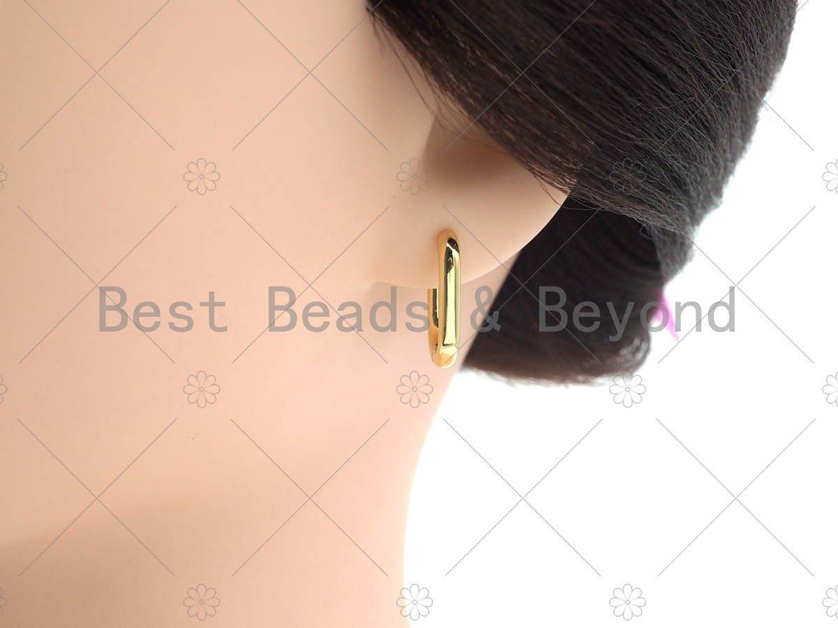 Dainty Gold Rectangle Huggie Earring