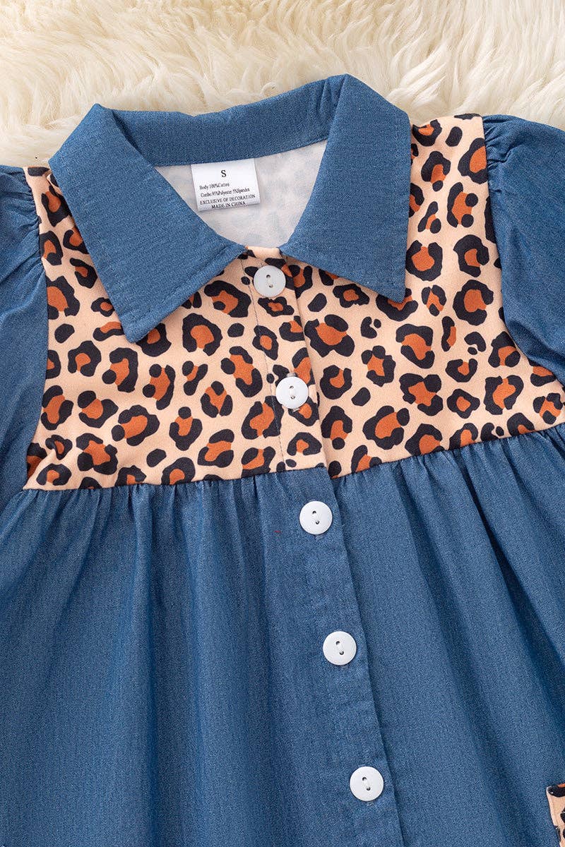 Cheetah printed button up dress