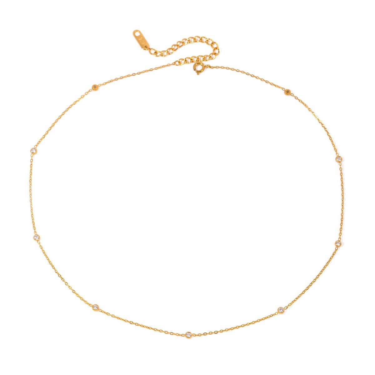 Dainty Bezeled Sparkle Necklace
