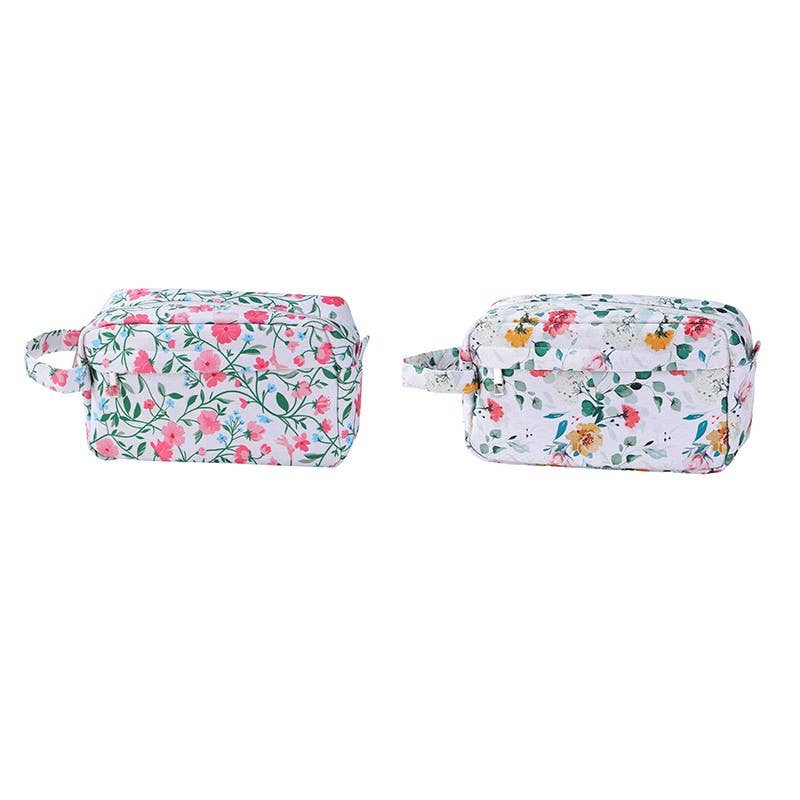 BOTANICAL FLORAL COSMETIC POUCH BAG