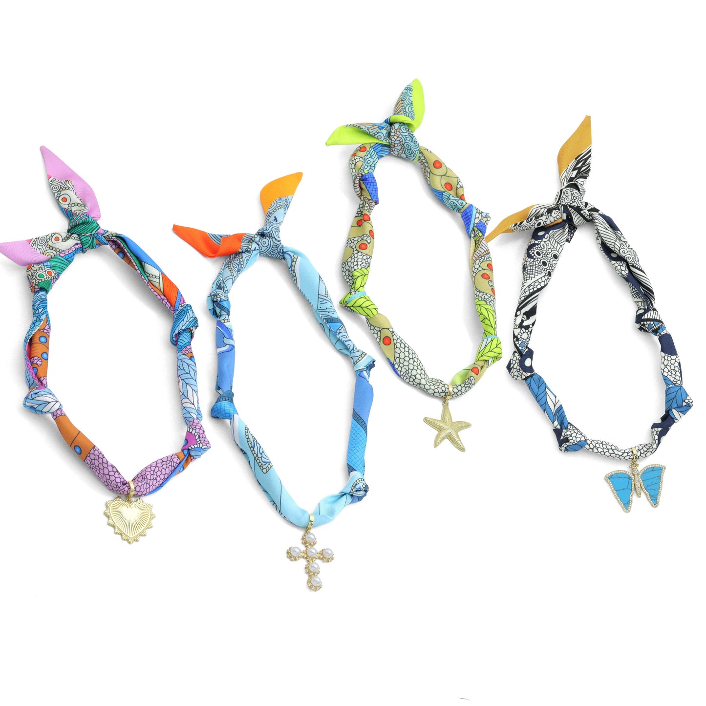 Convertible Scarf Necklace, Adjustable Silk Scarf