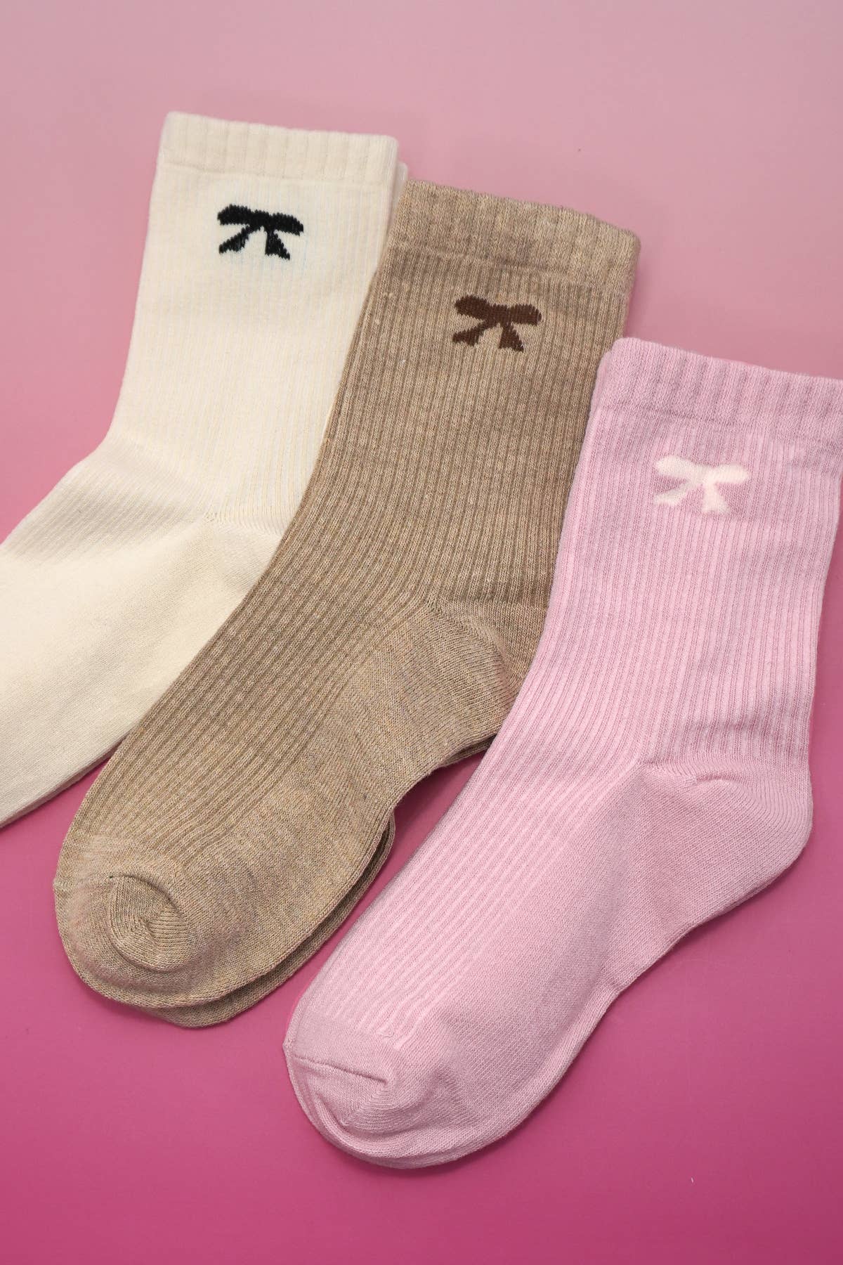 WOMAN RIBBED BOW KNOT SOCKS
