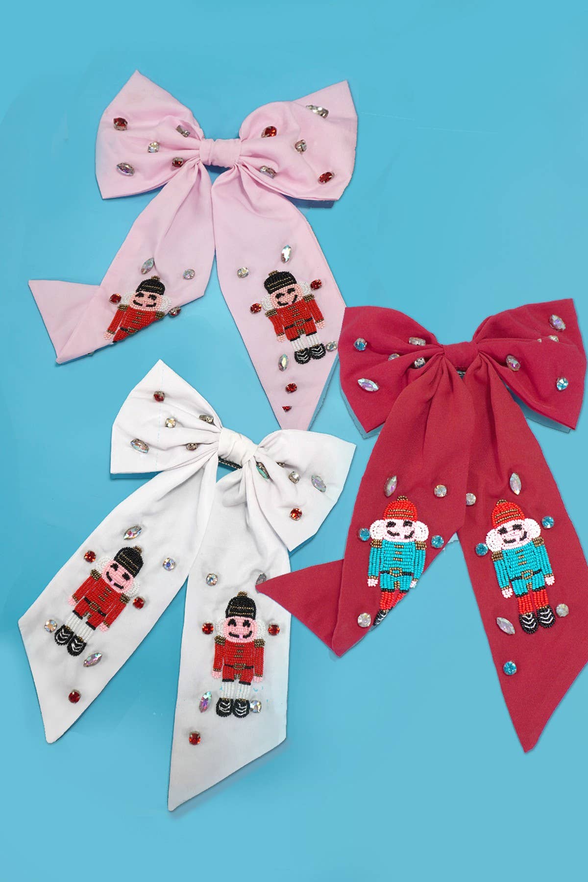 Nutcracker beaded hair clip