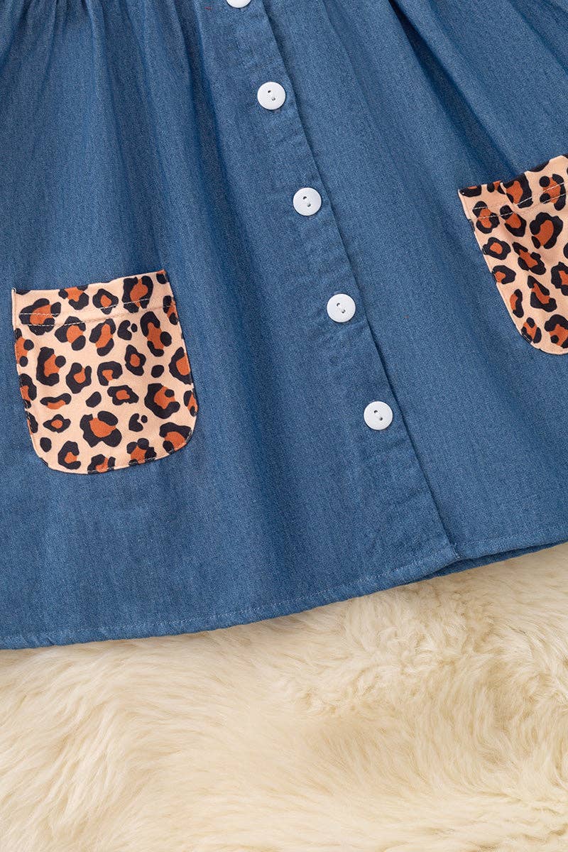 Cheetah printed button up dress