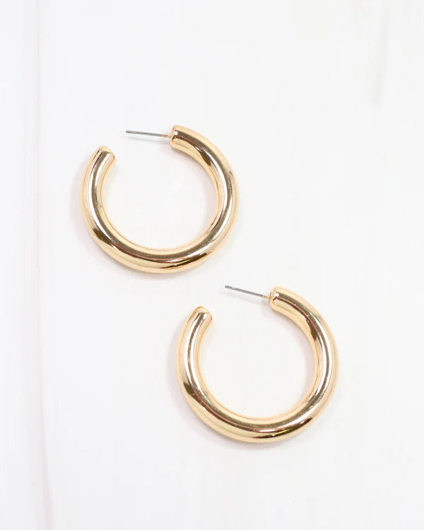 Barbara Hoop Earring in Shiny Gold