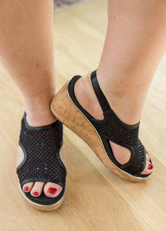 Corky's Black Mesh Carley Sandal
