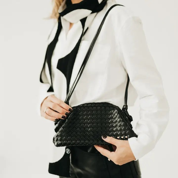 Lacy Woven Frame Crossbody Bag