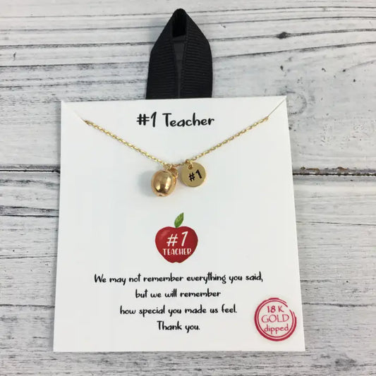 Number One Teacher Necklace