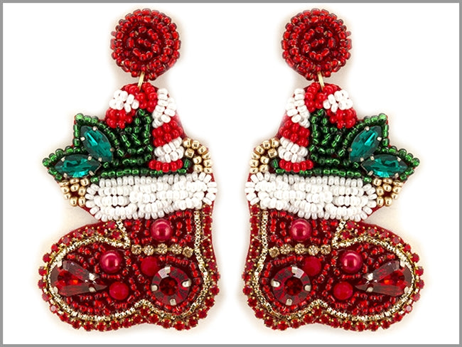 Christmas Seed Bead Earrings