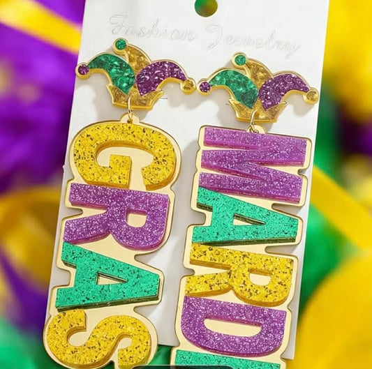 Mardi Gras Earrings