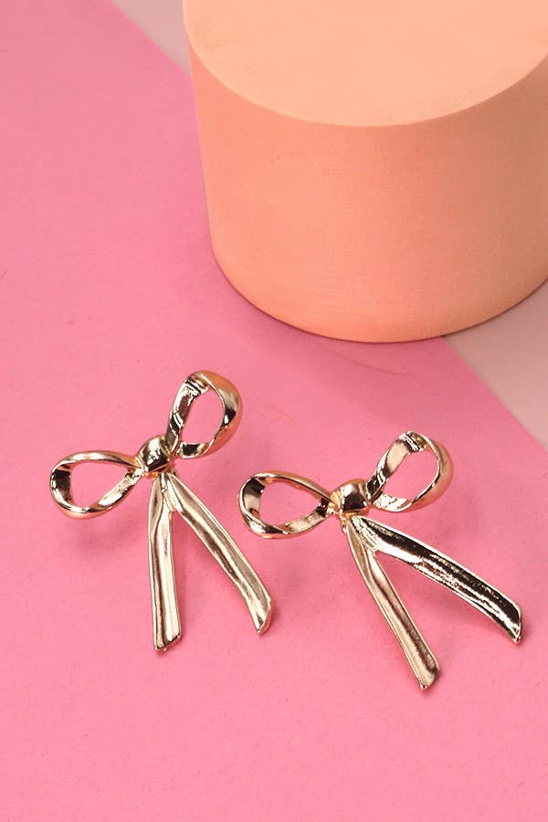 BOW MOVABLE STUD EARRINGS | 31E03579
