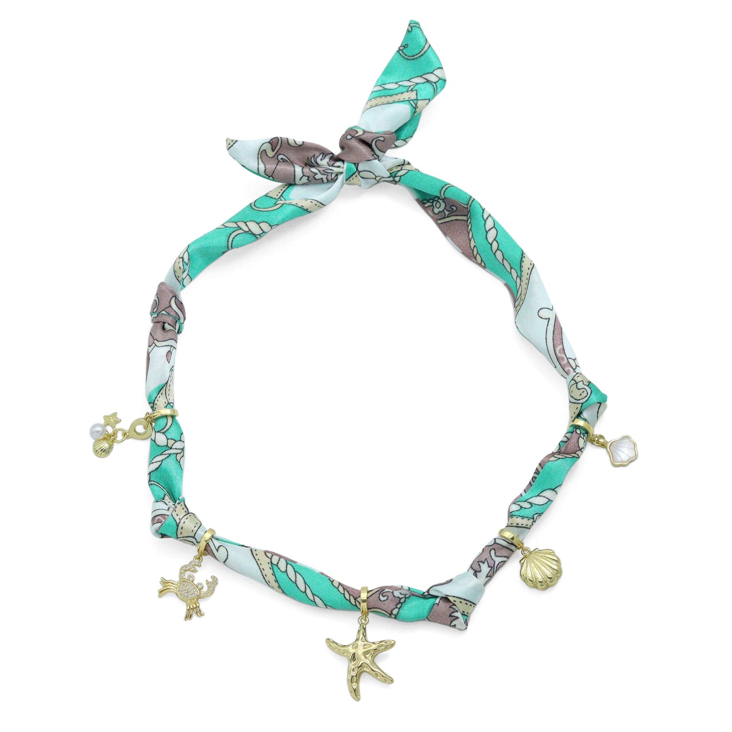 Convertible Scarf Necklace, Adjustable Silk Scarf Statement Necklace