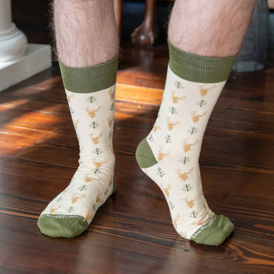 Men's Buck Socks   Taupe/Olive
