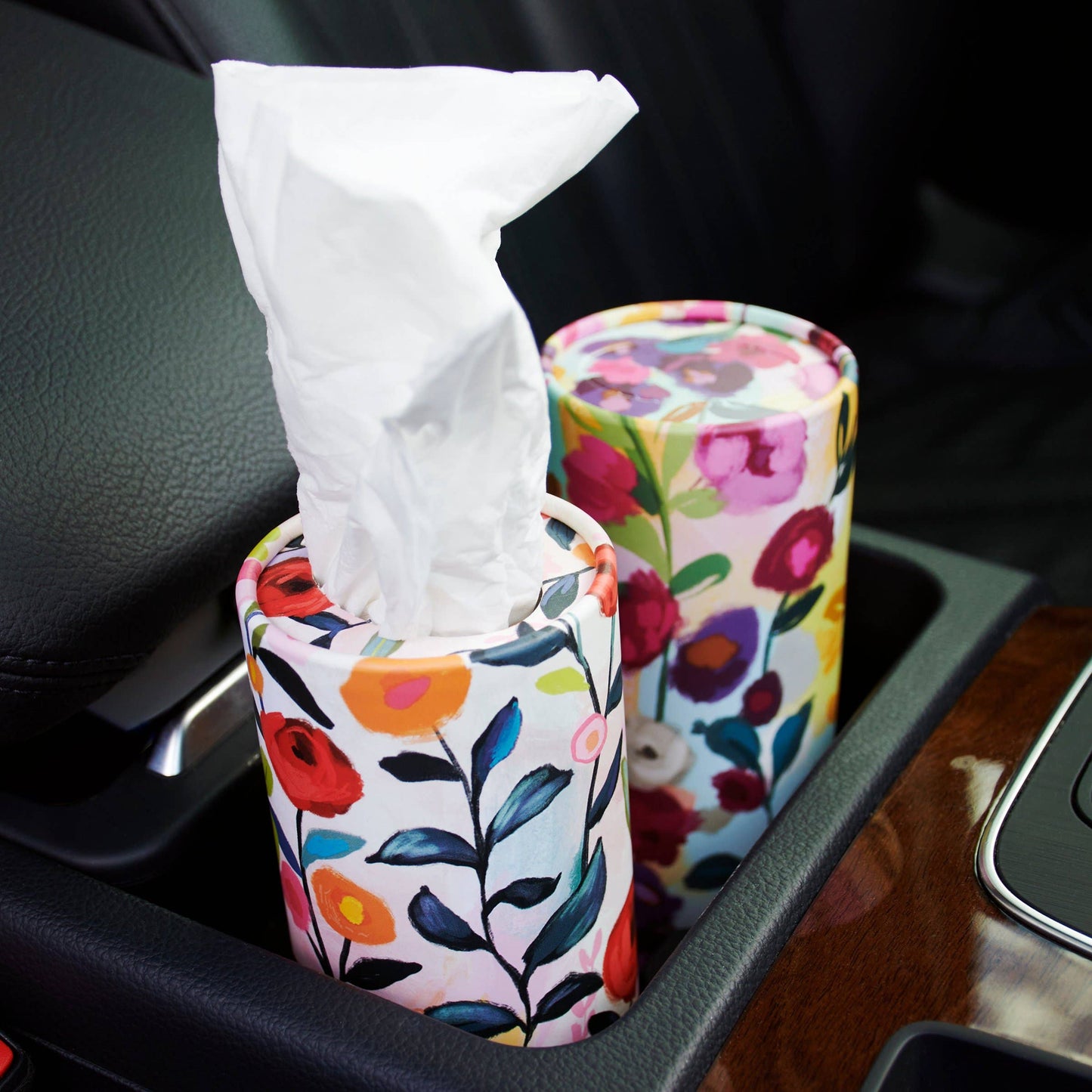 Bright Floral Car Tissue Box