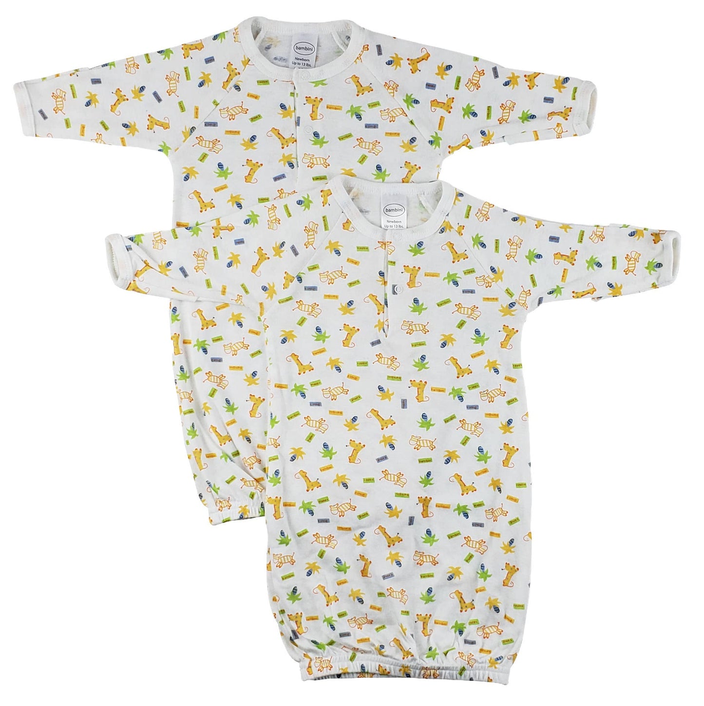 2 Pack - Infant Gowns - Zebra Print
