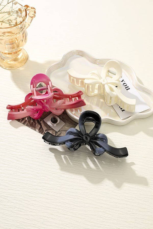 OMBRE BOW RIBBON HAIR CLAW CLIP