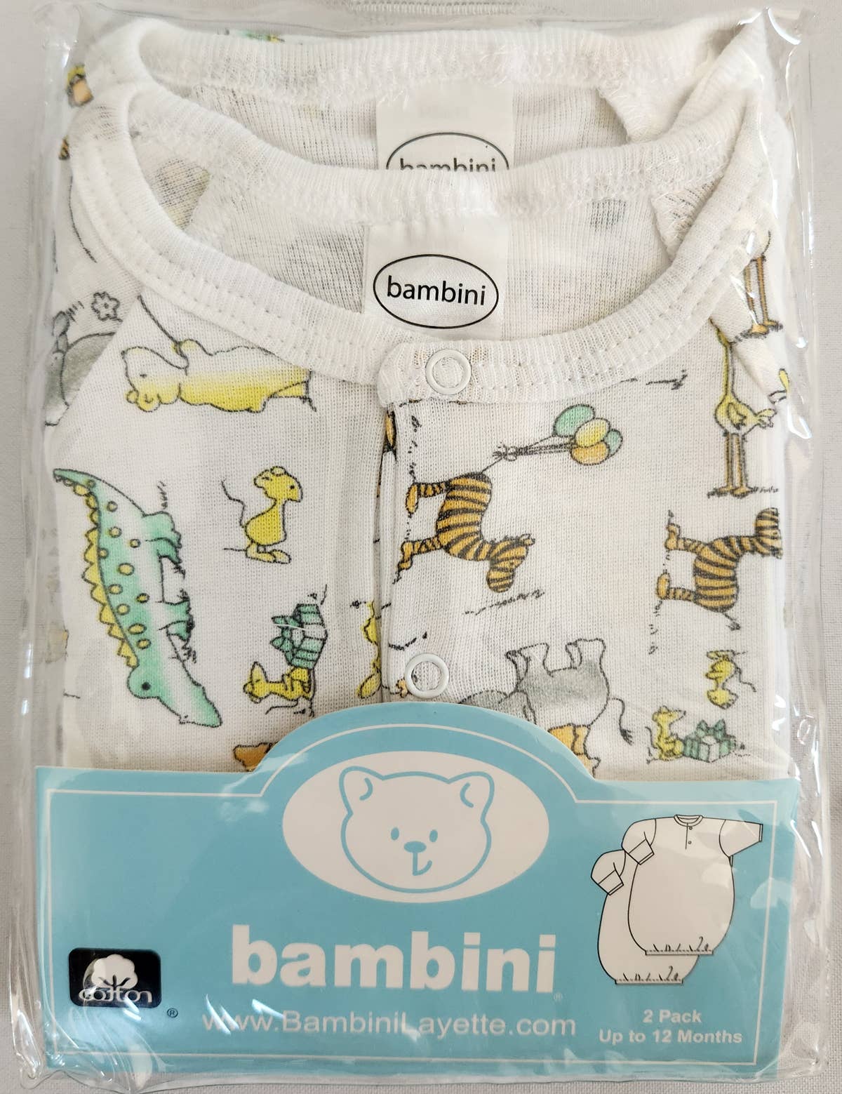 2 Pack - Infant Gowns - Crocodile Print