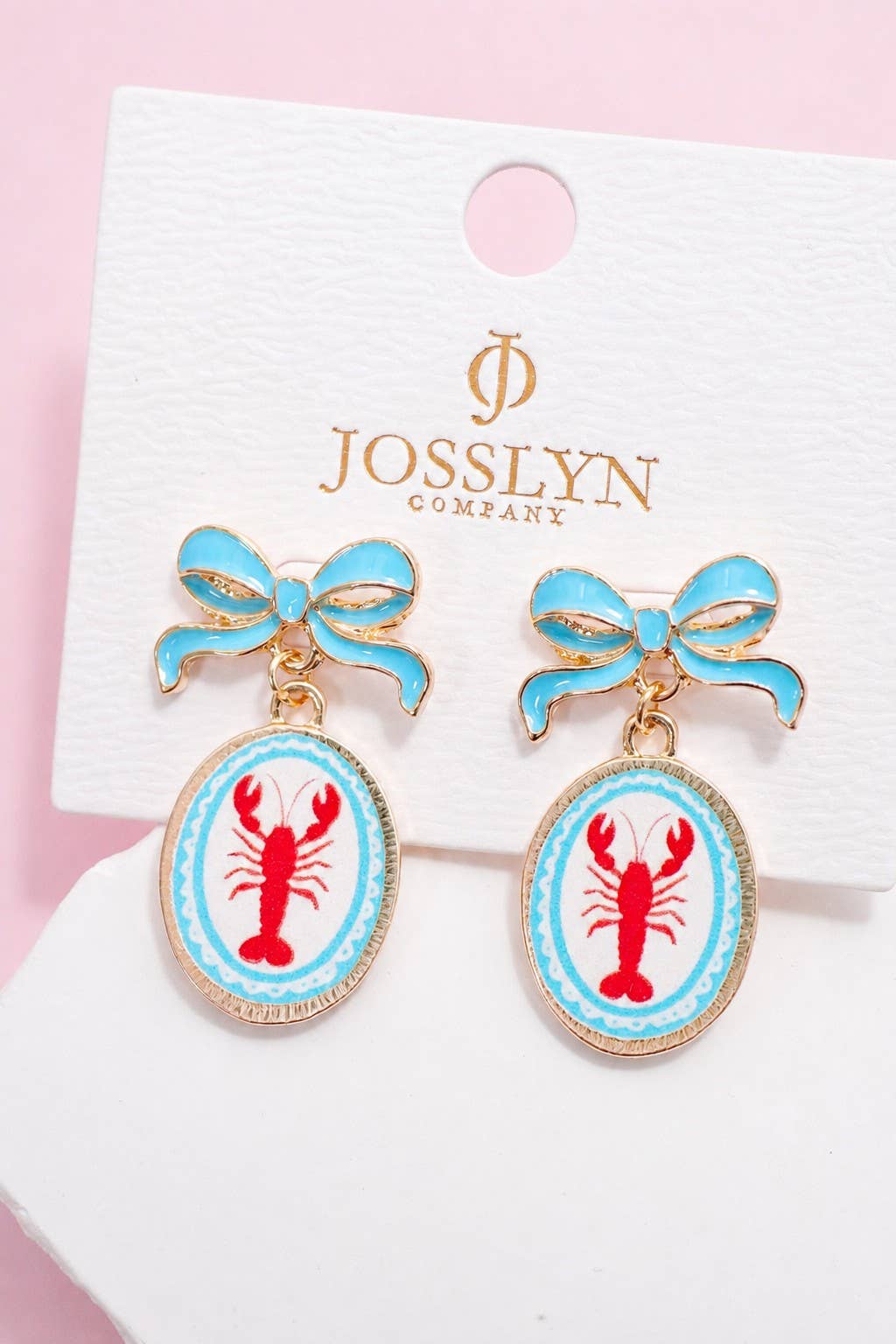 Bow Drop Enamel Charm Statement Earrings