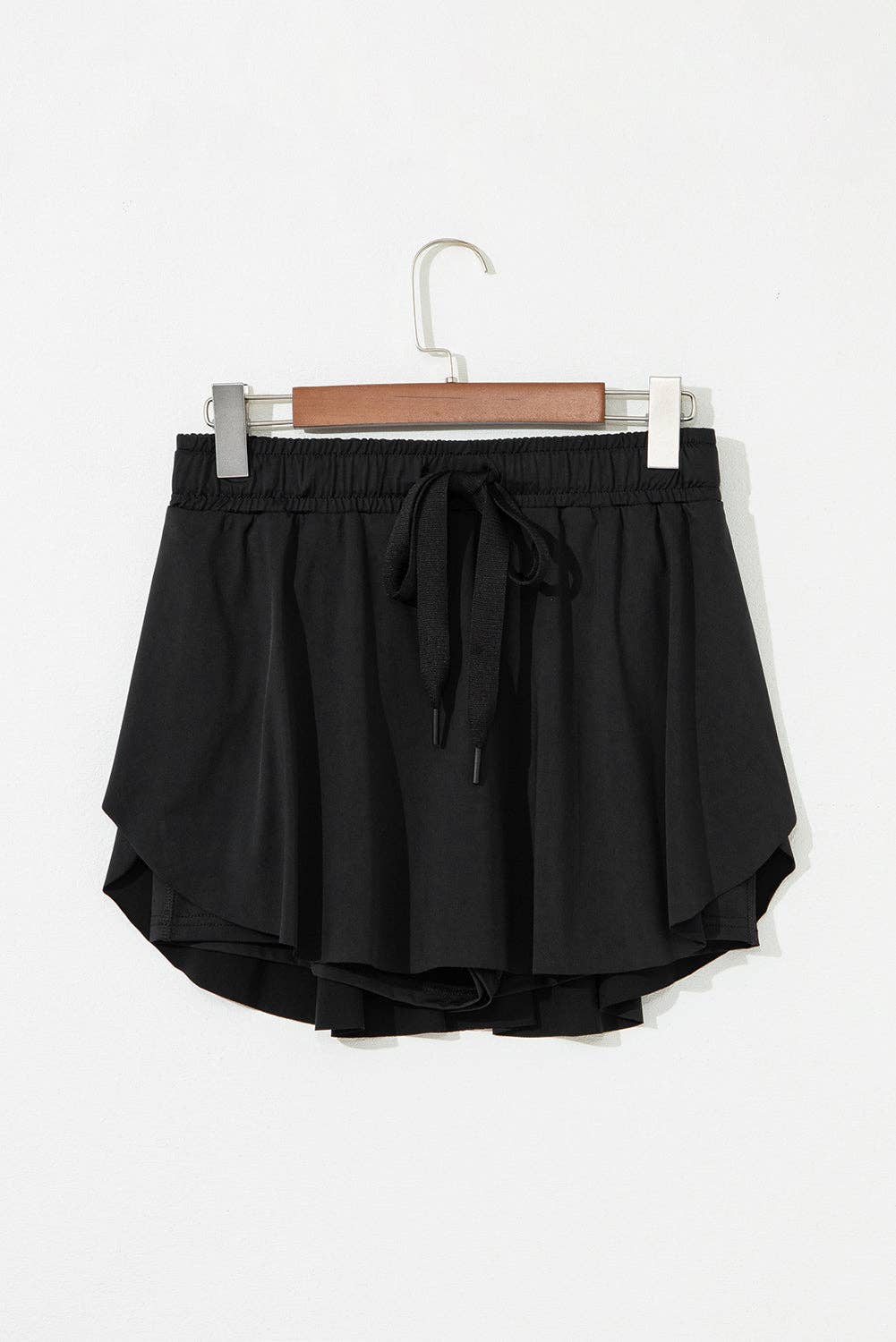 Drawstring Elastic Waist Lined Tennis Skort