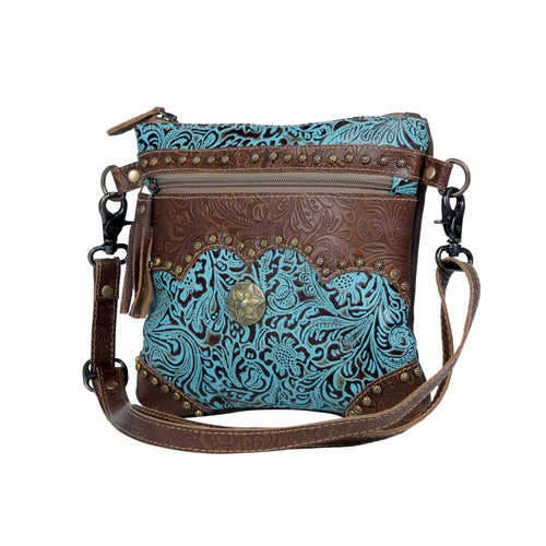 Azure Leather & Hairon Handbag