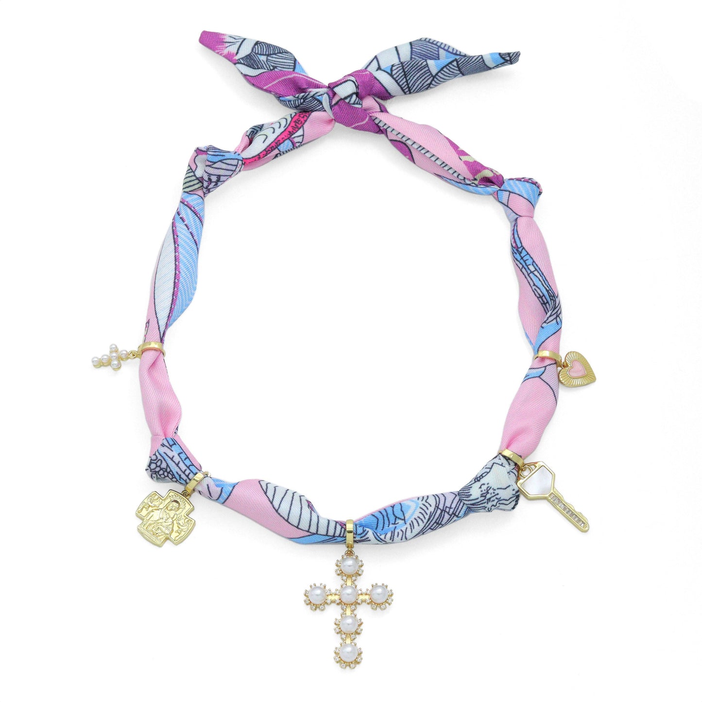 Convertible Scarf Necklace, Adjustable Silk Scarf Statement Necklace