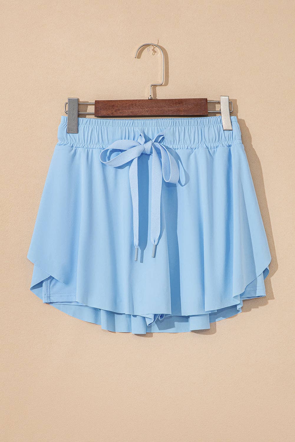 Drawstring Elastic Waist Lined Tennis Skort
