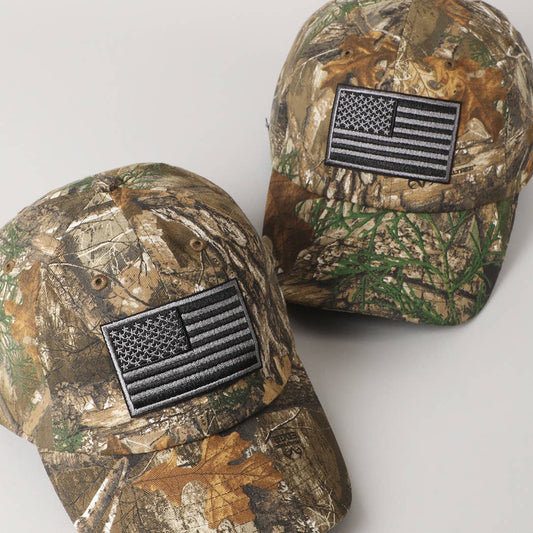 USA Flag Embroidery Patch Camo Cap