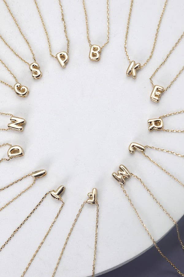 Mini Initial 3D bubble letter necklace