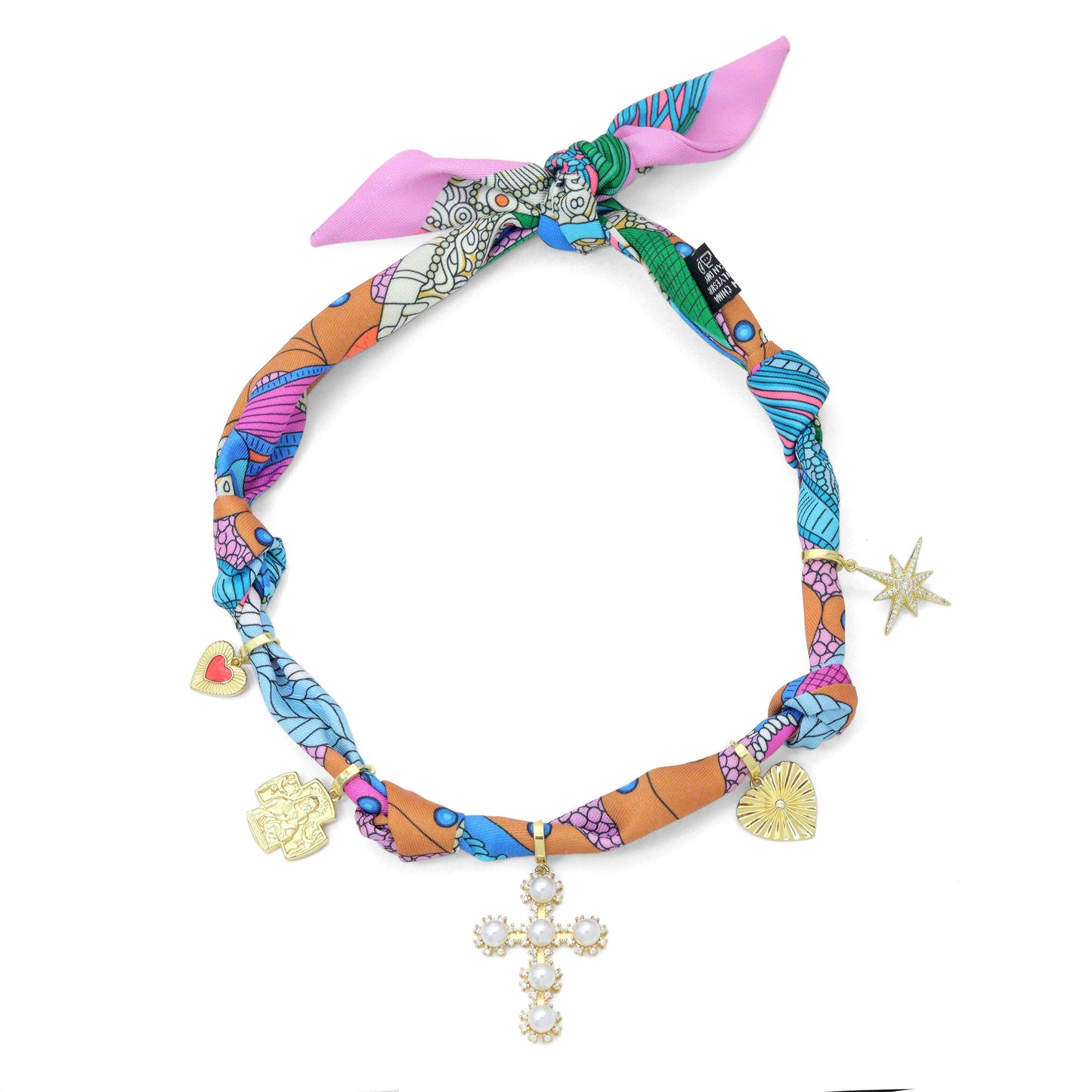 Convertible Scarf Necklace, Adjustable Silk Scarf