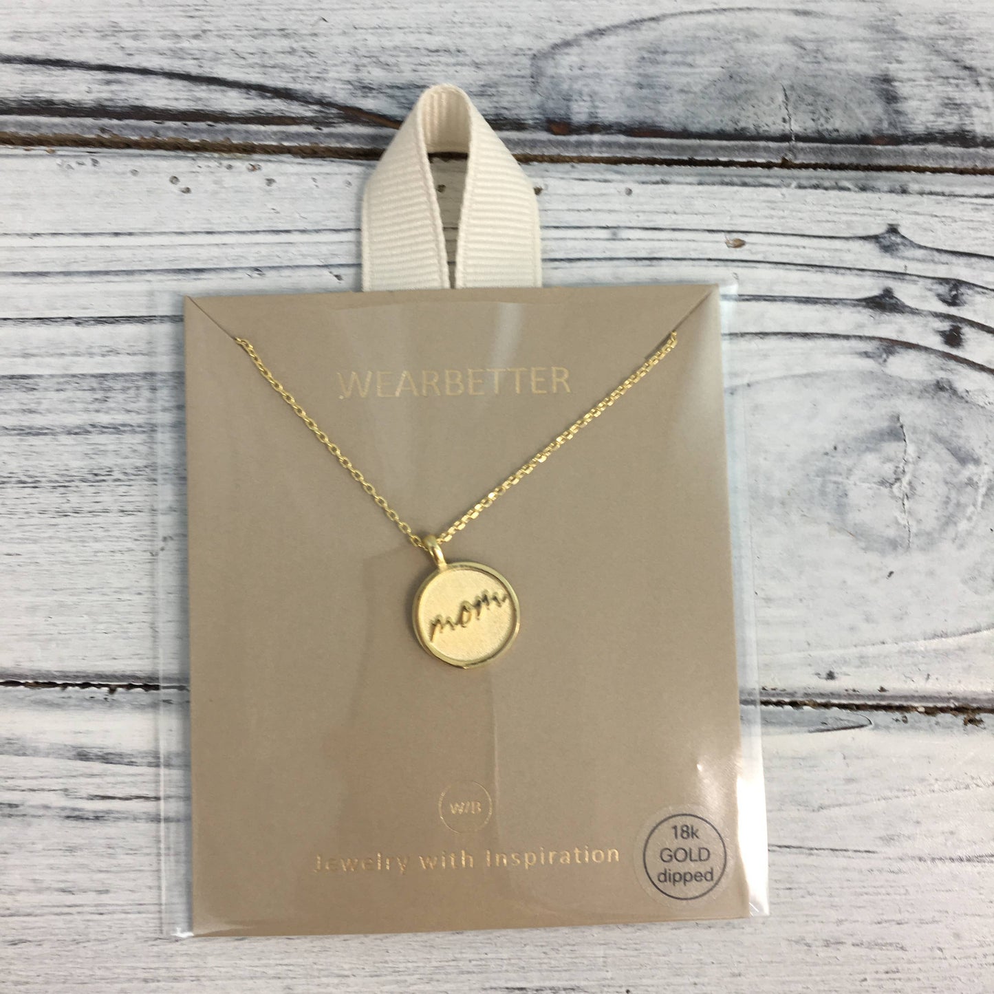 Dainty “Mom” circle necklace 