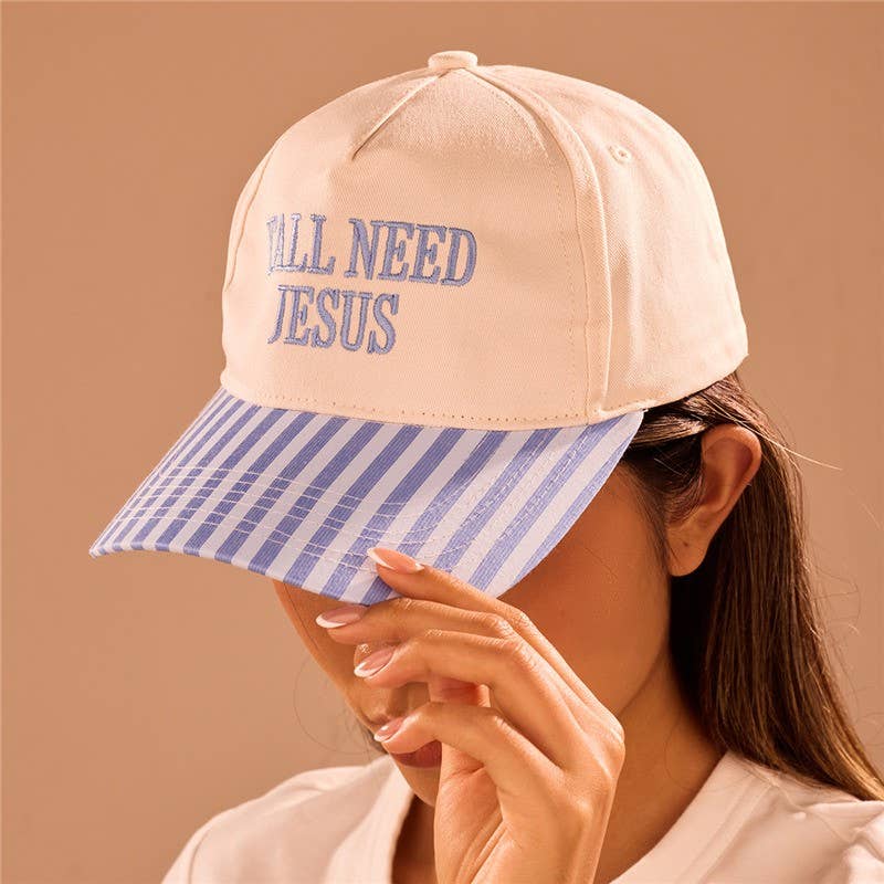 "Y'all Need Jesus" Stripe Baseball Cap
