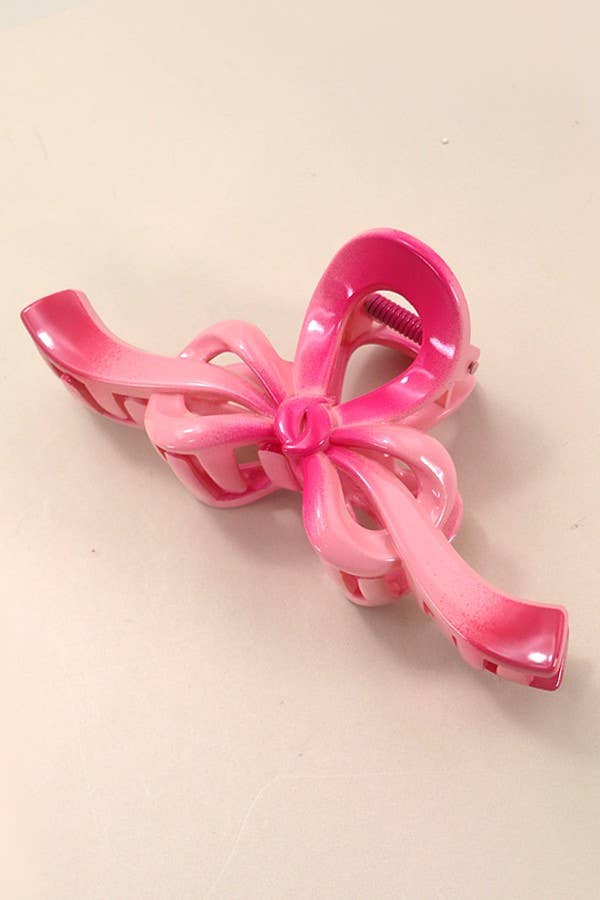 OMBRE BOW RIBBON HAIR CLAW CLIP