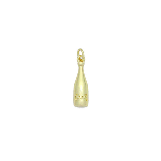 Gold Wine Bottle Charm Pendant