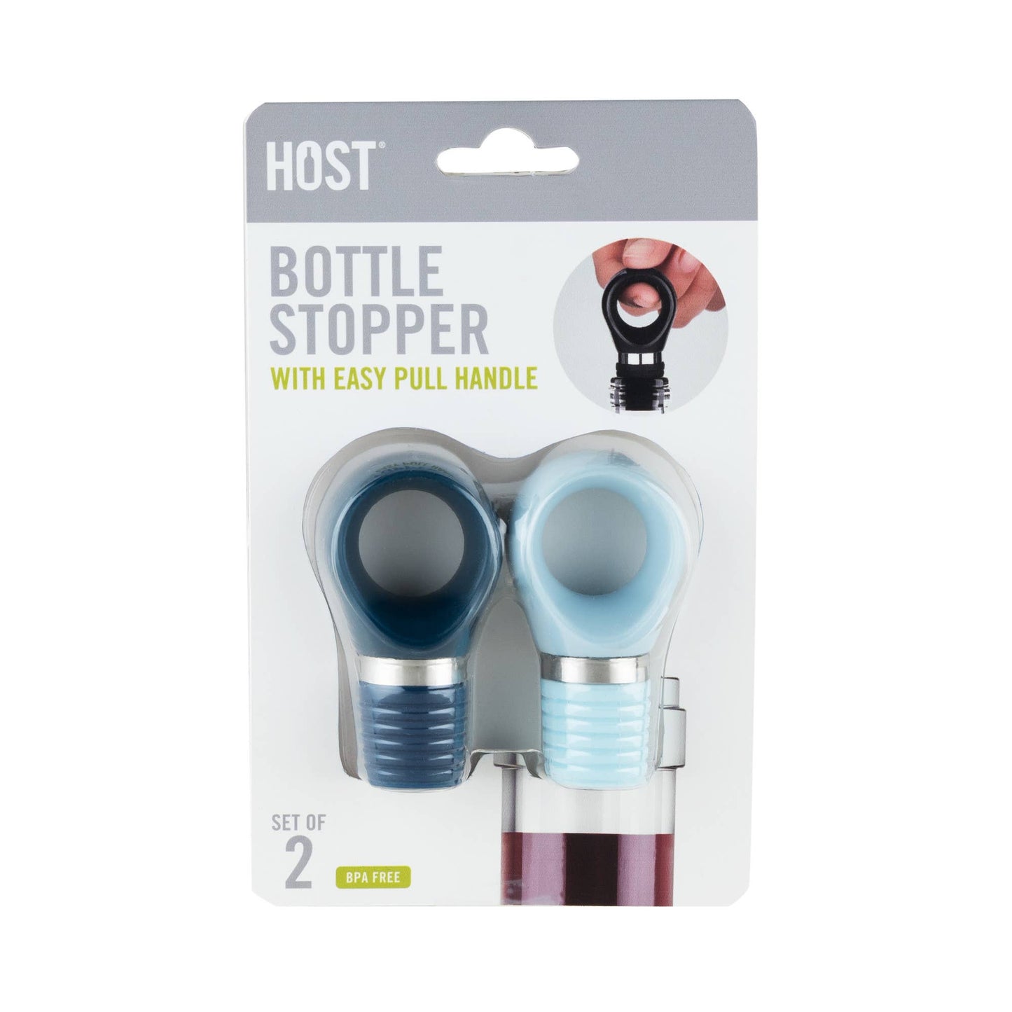 Airtight Bottle Stoppers in Assorted Colors Set of 2