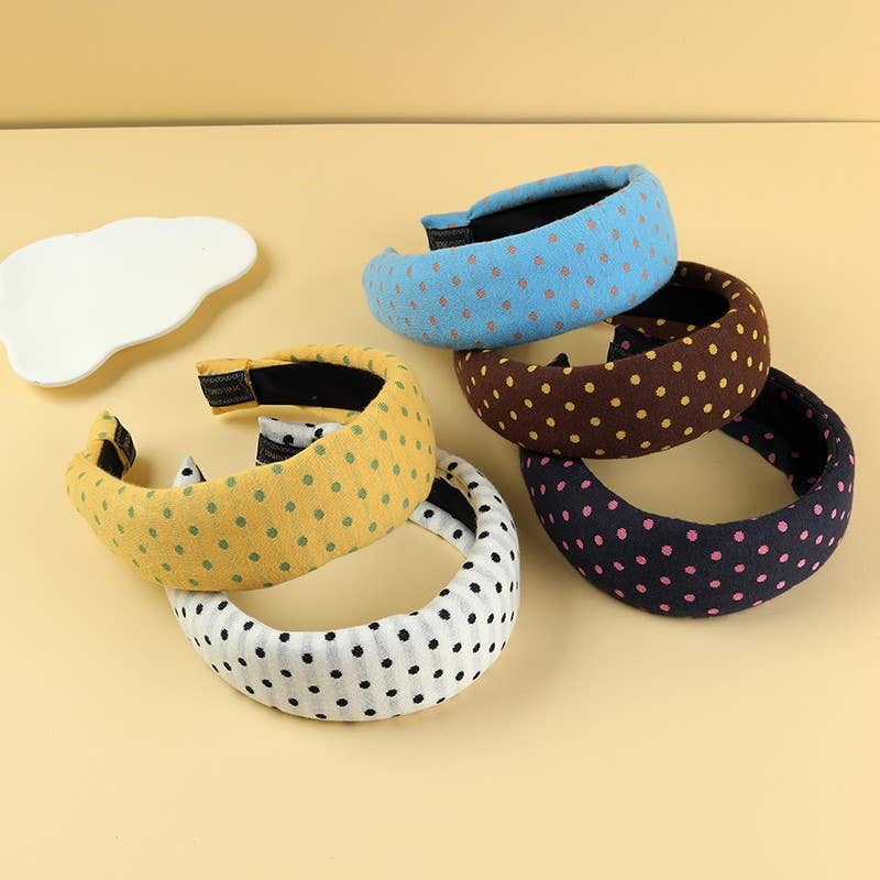 Padded Polka Dot Fabric Headband