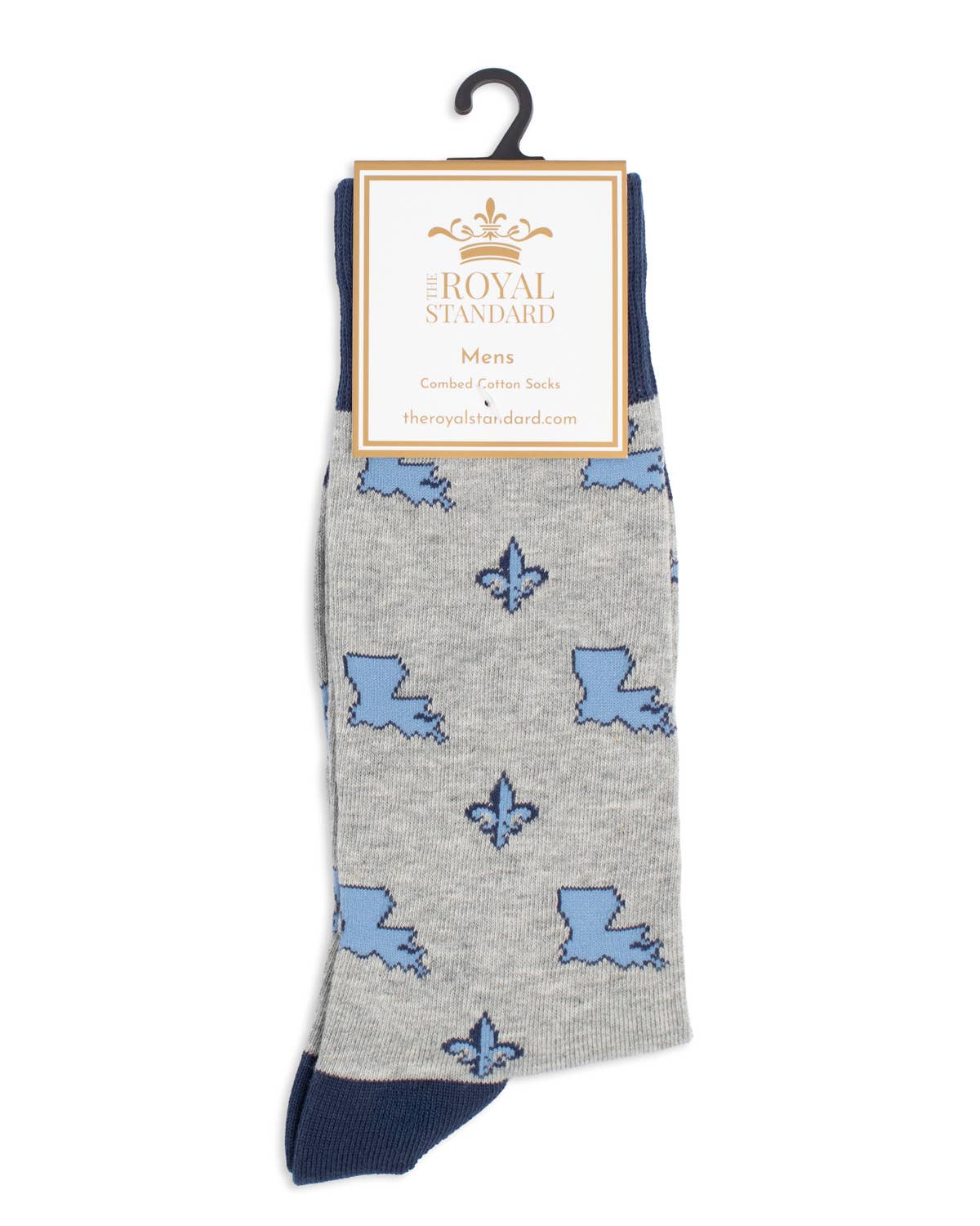 Men's Louisiana Fleur Socks   Gray/Blue   One Size