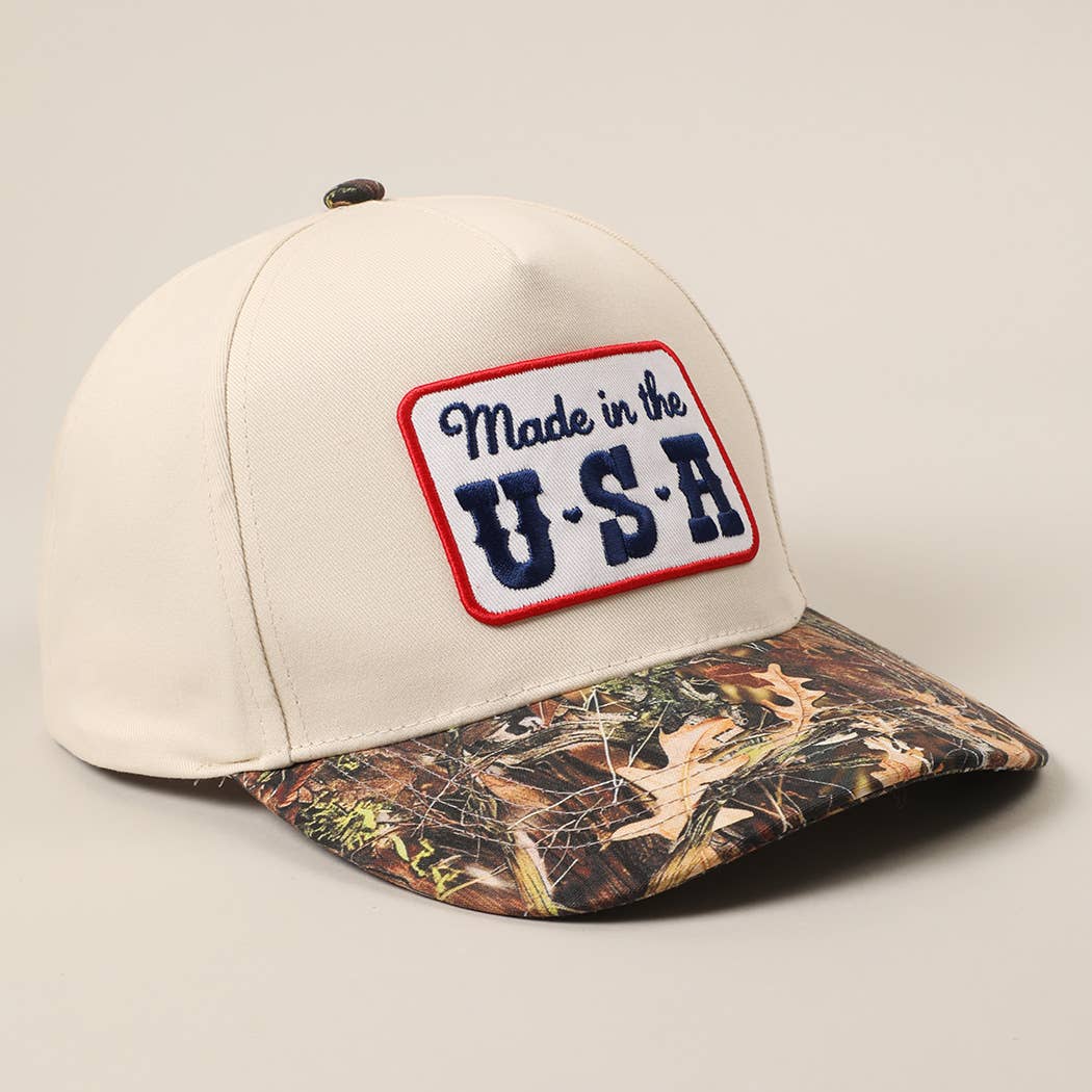 Made in the USA Embroidery Patch Camo Trucker Hat