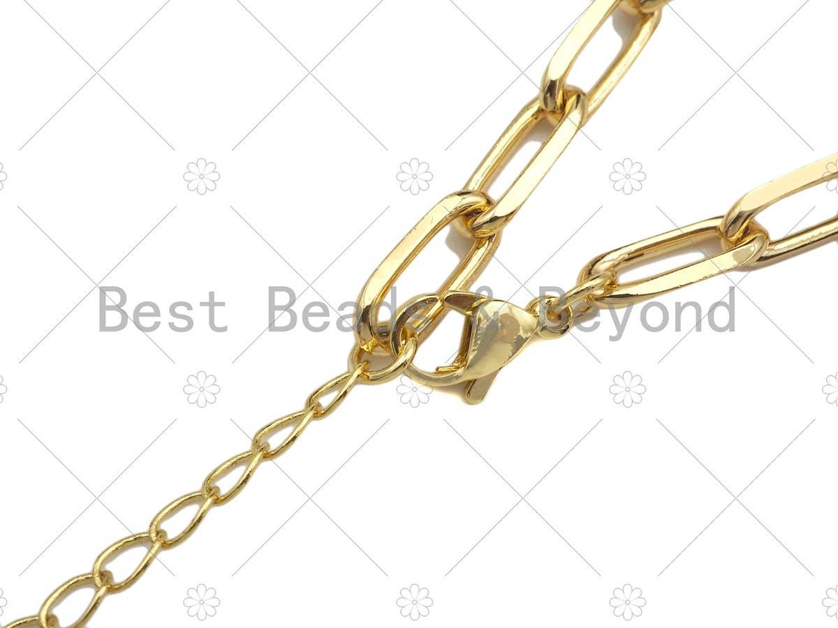 18" Gold Finish Paperclip Chain Necklace