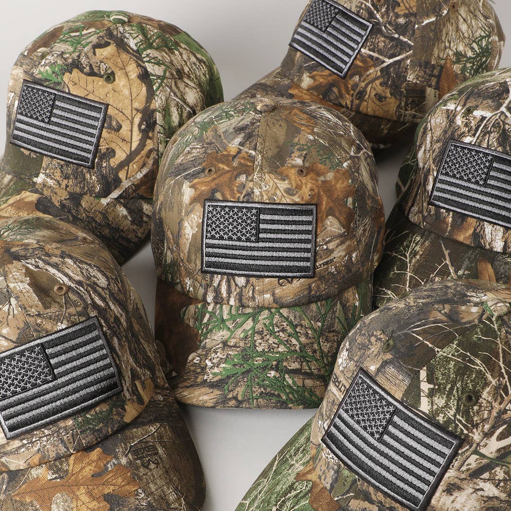 USA Flag Embroidery Patch Camo Cap