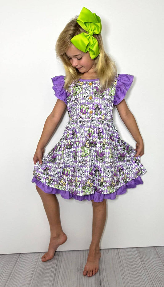 Mardi Masquerade Girls Dress