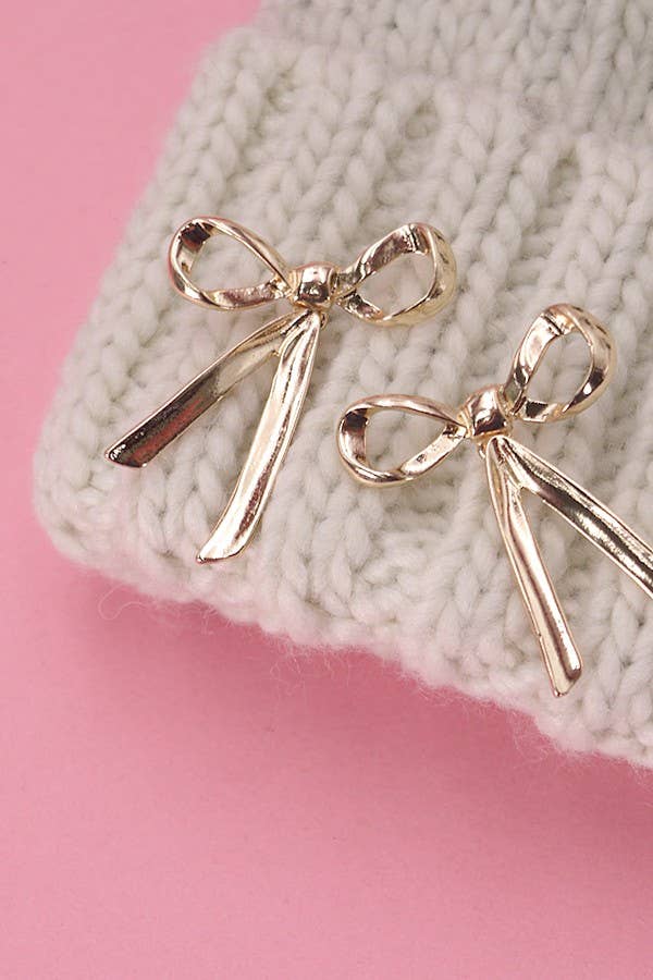 BOW MOVABLE STUD EARRINGS | 31E03579