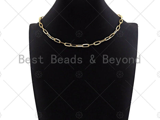 18" Gold Finish Paperclip Chain Necklace