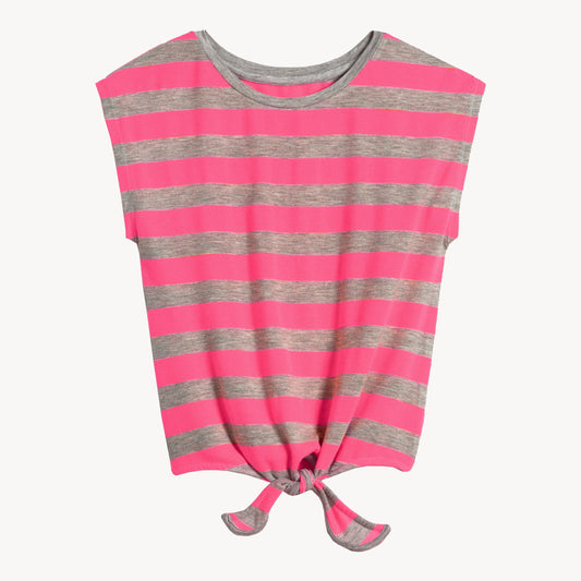 Stripe Tie Front Tee