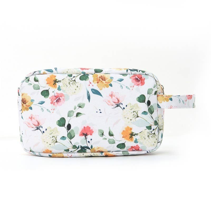 BOTANICAL FLORAL COSMETIC POUCH BAG