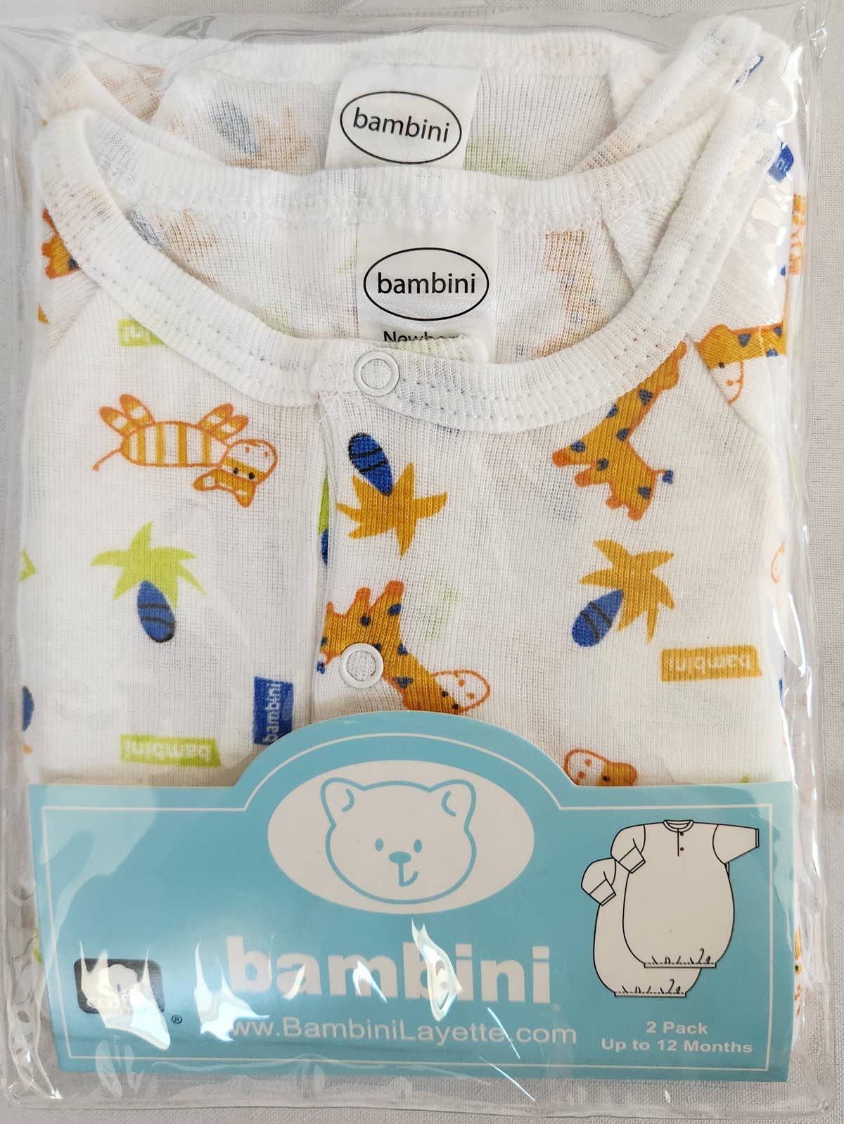 2 Pack - Infant Gowns - Zebra Print