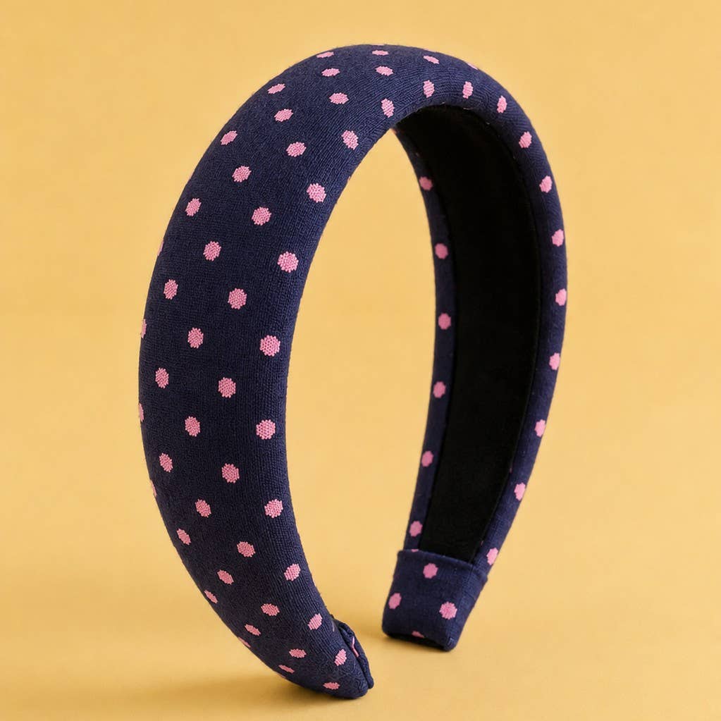 Padded Polka Dot Fabric Headband
