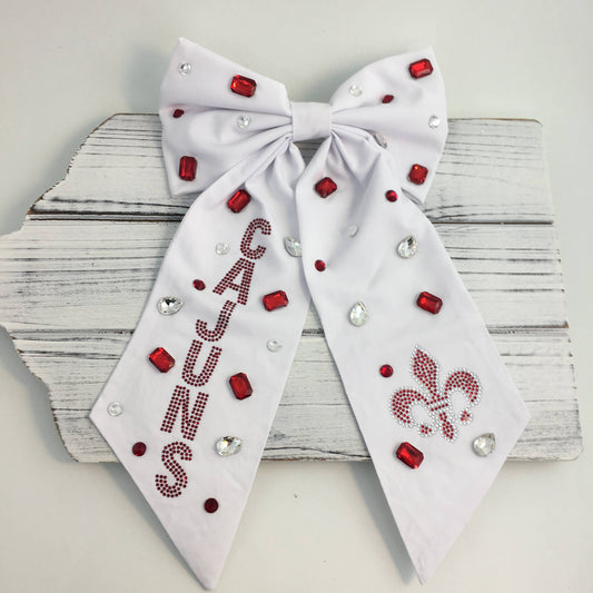 Rhinestone CAJUNS hair bow