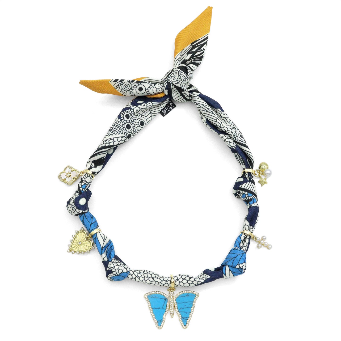 Convertible Scarf Necklace, Adjustable Silk Scarf