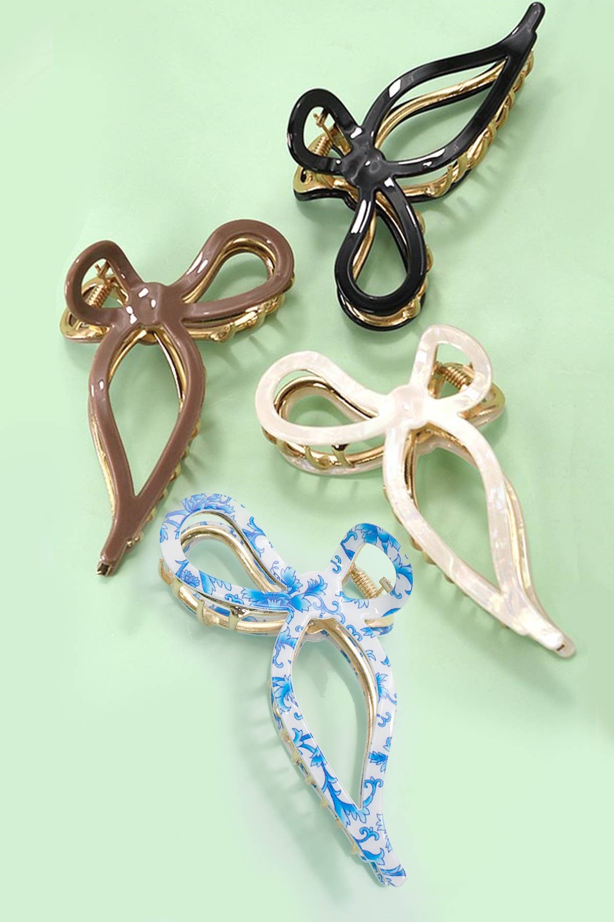 JUMBO CELLULOSE CASTING BOW HAIR CLAW CLIP