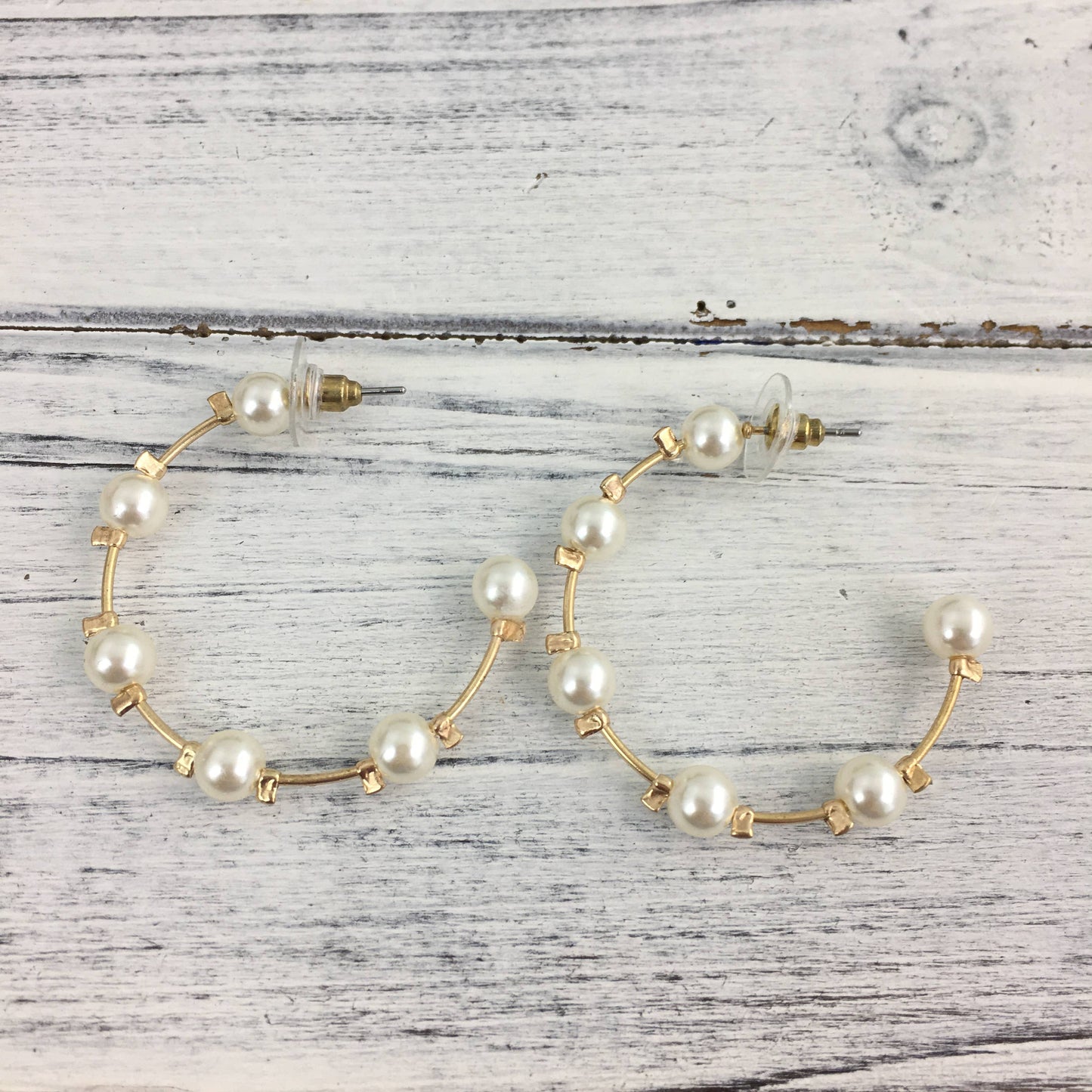 Pearled Hoop Earrings